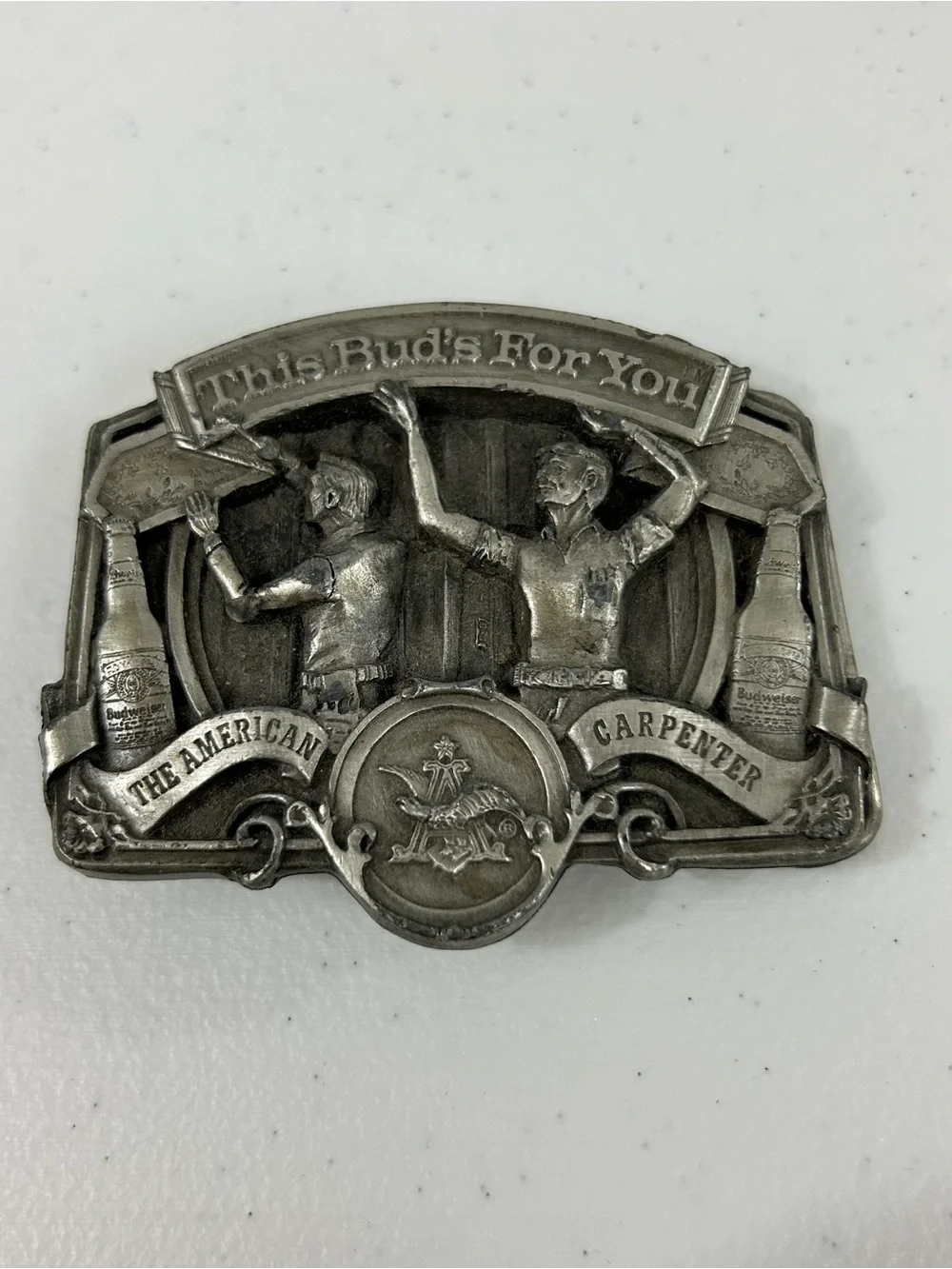 Bergamot USA Budweiser This Bud’s For You Belt Buckle American Carpenter